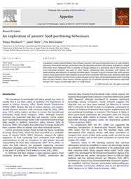 Periodical, An exploration of parents’ food purchasing behaviours, Appetite